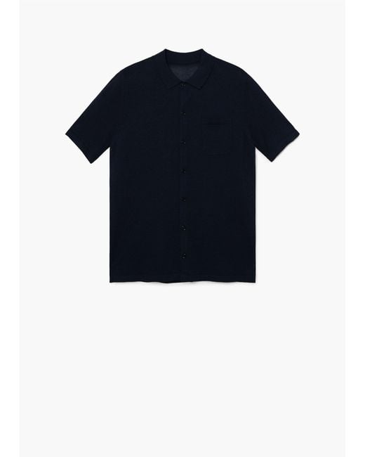Mango Blue Regular Fit Knit Shirt For Men Lyst Mango Blue Regular Fit Knit Shirt For Men Lyst
