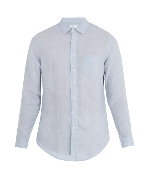 collar linen shirt