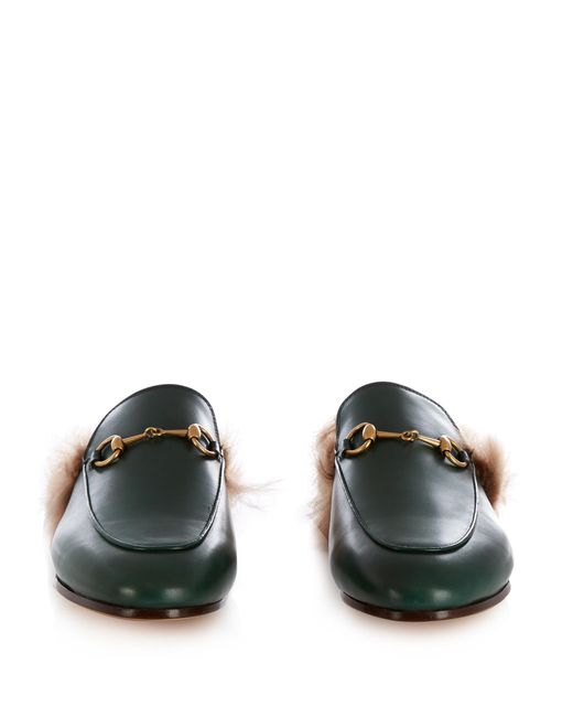fur lined leather loafers