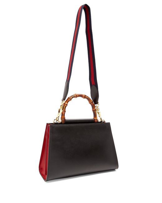 Gucci Nymphaea BambooHandle Small Leather Tote in Black Lyst