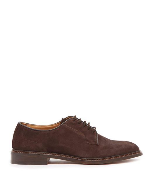 brown suede derby shoes