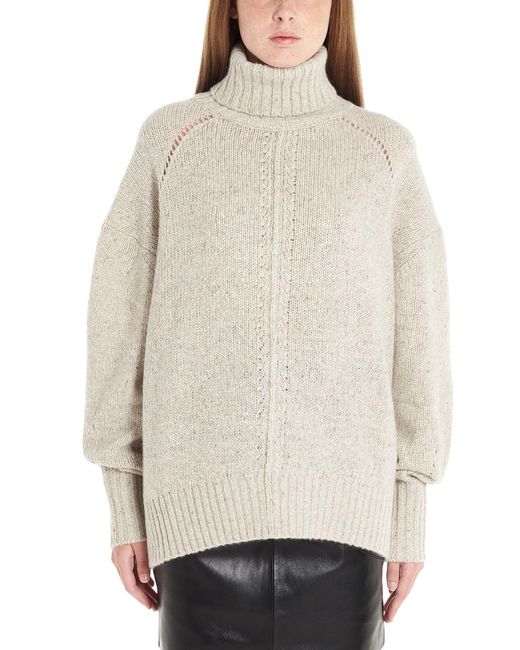 Isabel Marant Beige Cashmere Sweater in Natural - Lyst