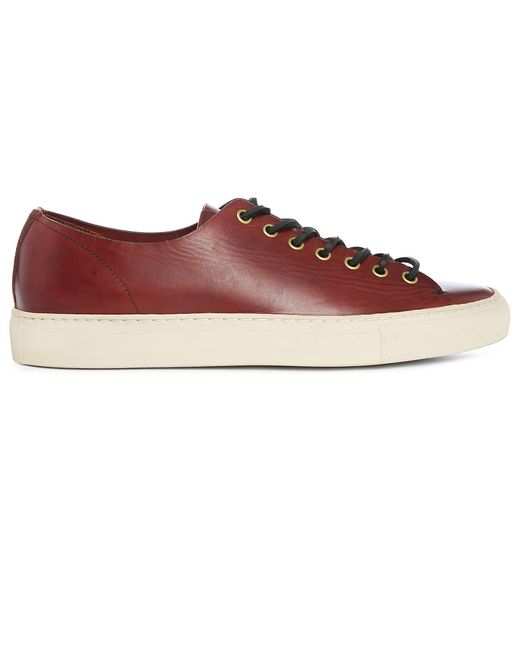 Buttero Burgundy Tanino Low-top Leather Sneakers in Red for Men ...