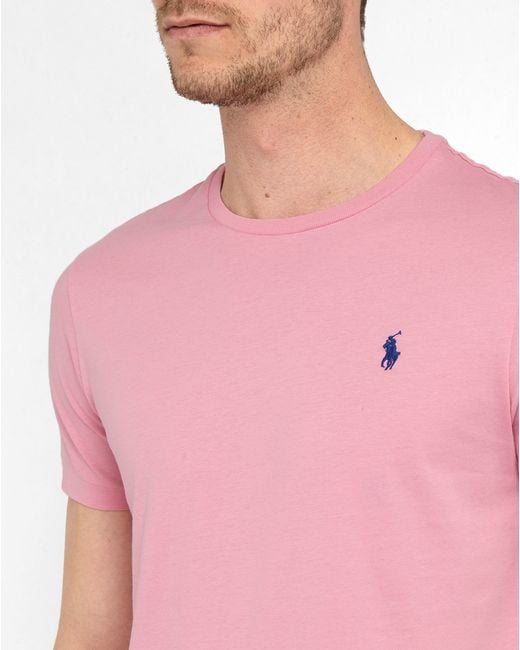 Polo ralph lauren Pink Classic Logo T-shirt in Pink for Men | Lyst