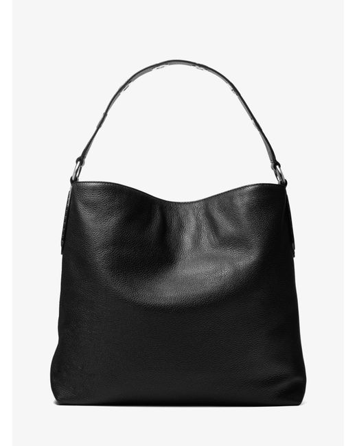 Lyst - Michael Kors Brooklyn Large Leather Shoulder Bag in Black