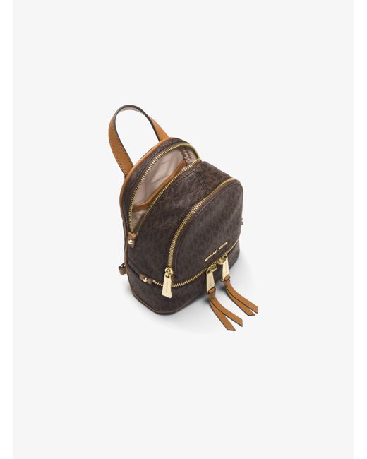 Lyst - Michael Kors Rhea Mini Logo Backpack in Brown