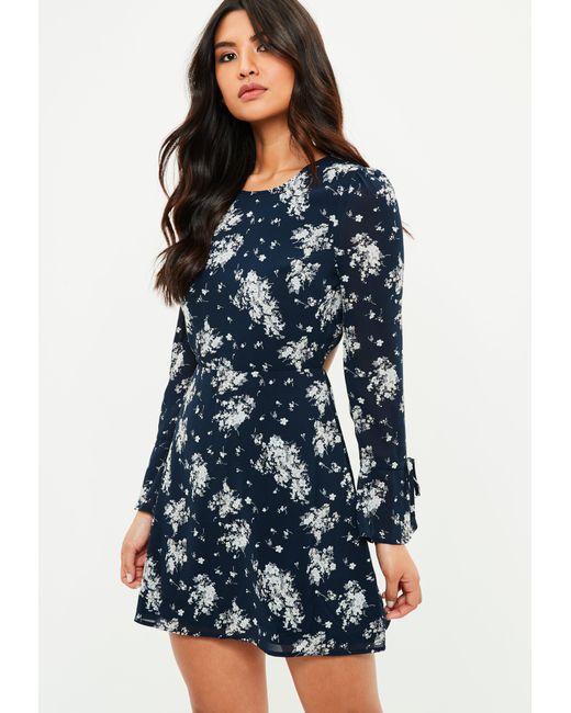navy long sleeve skater dress