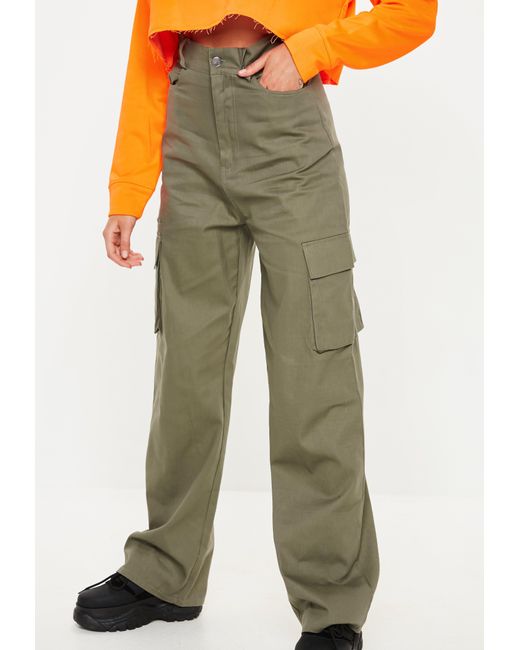 khaki cargo trousers