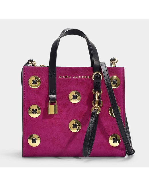 À Main Détails De Sac Coloris Rose En Marc Boutons Lyst Jacobs wBTqC5Fn