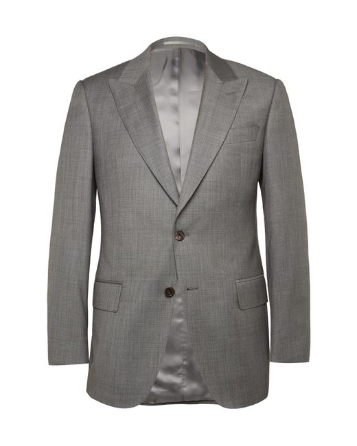 Gieves & hawkes Grey Slim-fit Sharkskin Wool Suit Jacket in Gray for ...