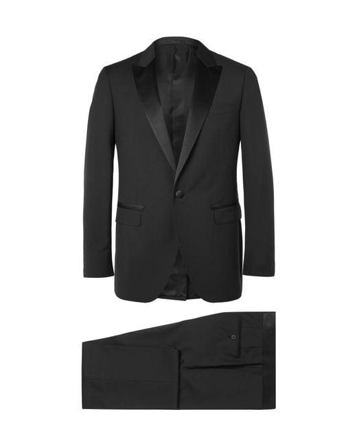 Lyst - Lanvin Black Slim-fit Satin-trimmed Wool And Mohair-blend ... Lanvin - Black Slim-fit Satin-trimmed Wool And Mohair-blend Tuxedo for