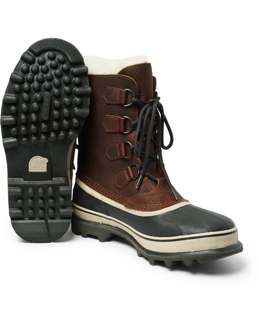 caribou genuine shearling lined waterproof duck boot