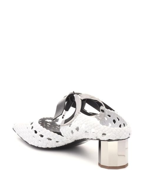 Proenza Schouler Woven Leather Mules in White - Save 57% - Lyst