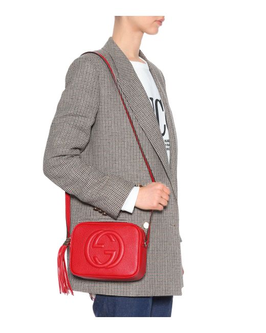 Lyst - Gucci Soho Disco Leather Shoulder Bag in Red