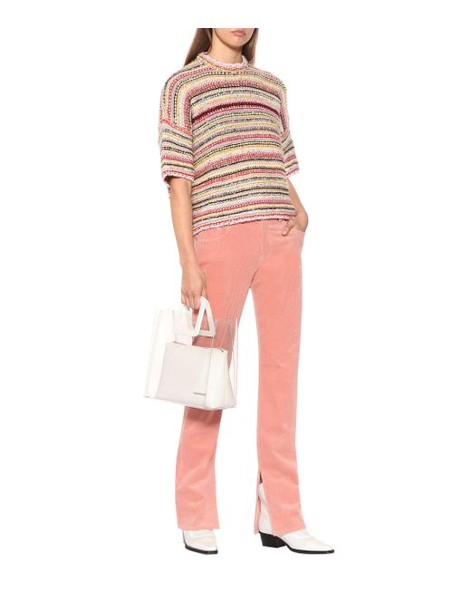 Ganni Stretch Corduroy Straight Pants in Silver Pink (Pink) - Lyst