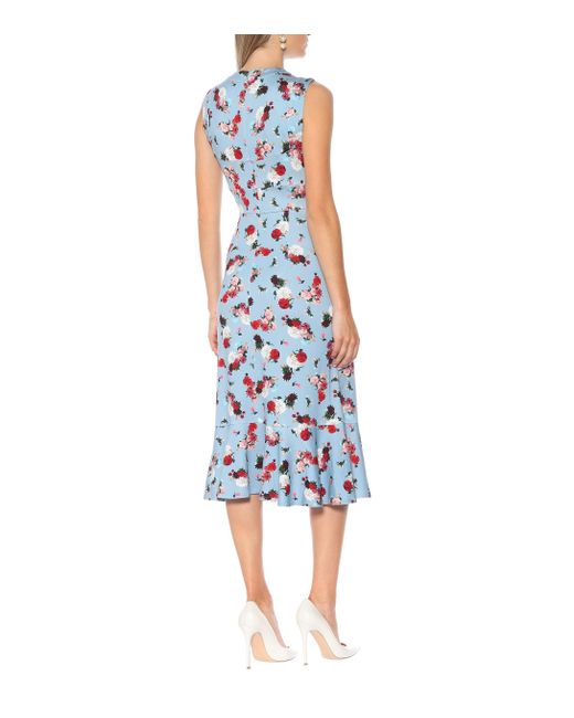 Erdem Exclusive To Mytheresa – Grazia Floral Ponte Dress in Blue - Lyst