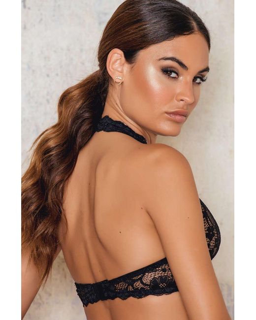 Na Kd Halterneck Lace Bra In Black Lyst