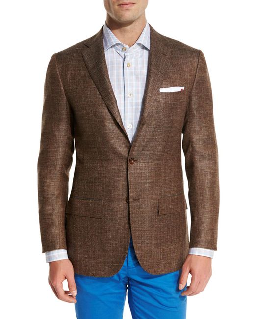 Lyst Kiton Cashmereblend Threebutton Sport Coat in Brown for Men