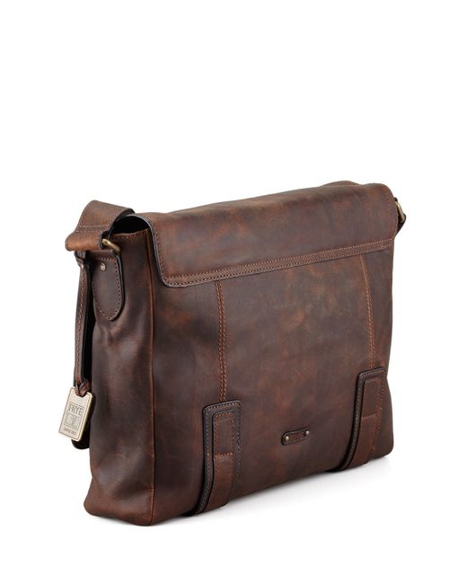 Frye Logan Flap Messenger Bag in Brown for Men | Lyst