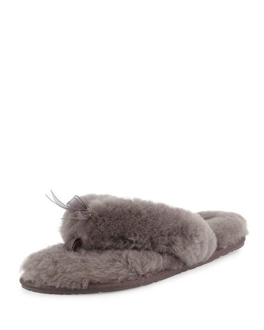 fur flip flops men's