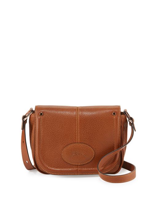 Longchamp Mystery Small Leather Crossbody Bag in Brown | Lyst