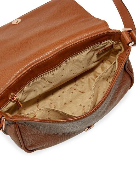 Longchamp Mystery Small Leather Crossbody Bag in Brown | Lyst