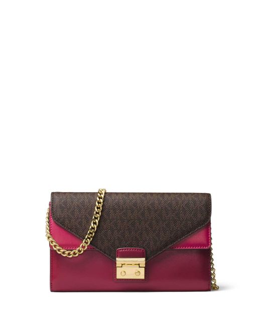 michael michael kors sloan large envelope wallet on a chain lyst michael michael kors sloan large envelope wallet on a chain lyst