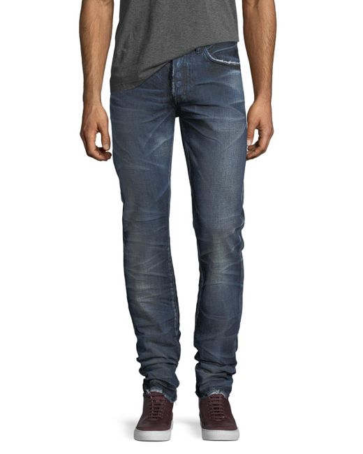 Prps Demon Distressed Denim Slimstraight Jeans in Blue for Men Lyst