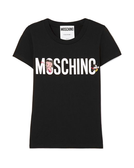 Moschino + Betty Boop Printed Cotton-jersey T-shirt in Black | Lyst