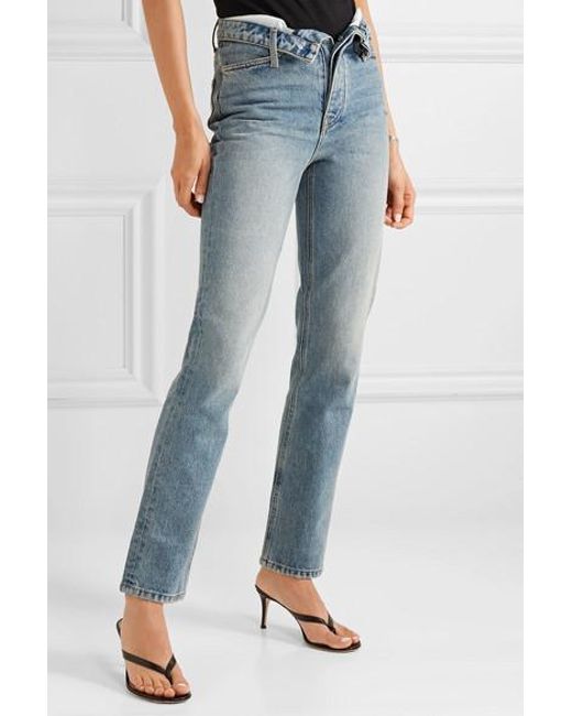 Alexander Wang Cult Flip Fold-over High-rise Straight-leg Jeans in Blue ...