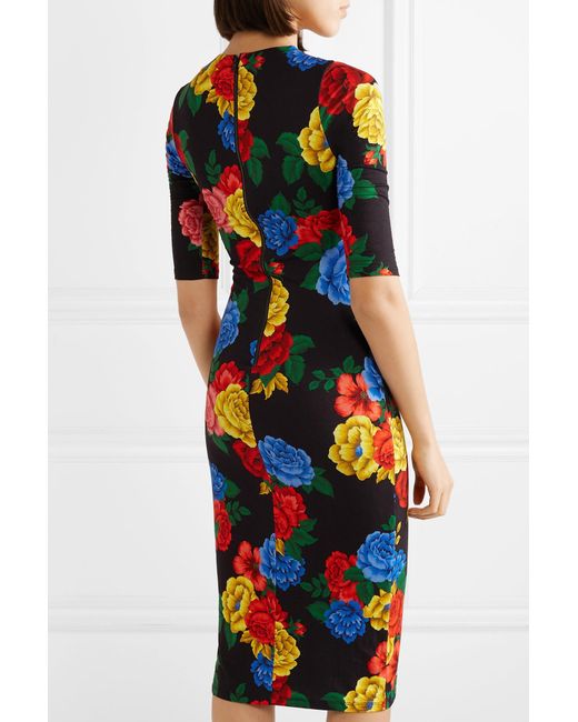 Lyst - Alice + Olivia Delora Floral-print Stretch-jersey Midi Dress in