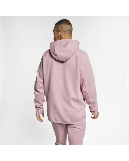 Nike Sportswear Tech Fleece Full-zip Hoodie in Pink for Men - Lyst