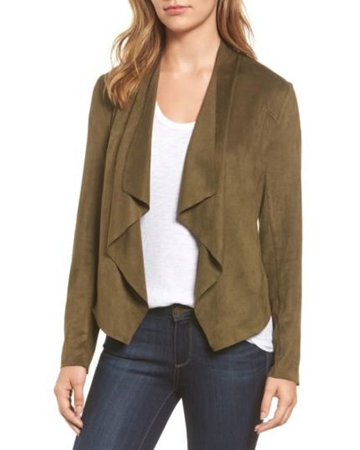 Kut from the kloth Tayanita Faux Suede Jacket in Green | Lyst