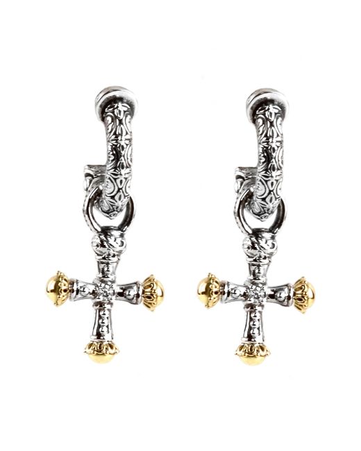 Lyst Konstantino Cross Drop Earrings In Metallic Konstantino Metallic Cross Drop Earrings Lyst