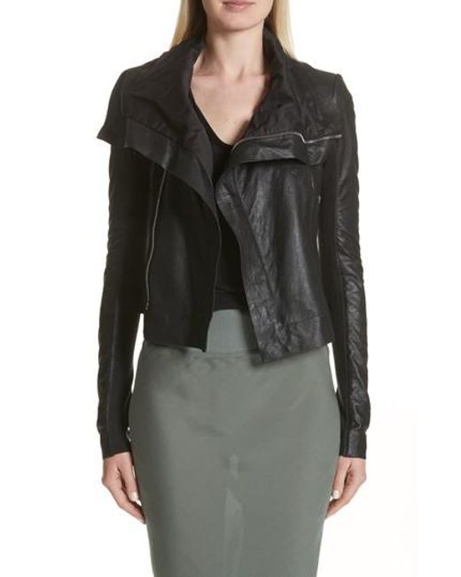 Lyst Rick Owens Classic Leather Biker Jacket In Black Rick Owens Black Classic Leather Biker Jacket Lyst