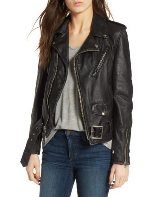 Lyst Schott Nyc Boyfriend Leather Jacket In Black Schott Nyc Black Boyfriend Leather Jacket Lyst