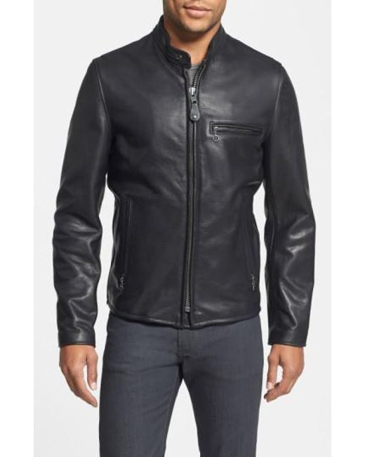 Lyst Schott Nyc Cafe Racer Oil Tanned Cowhide Leather Moto Jacket Schott Nyc Black Cafe Racer Oil Tanned Cowhide Leather Moto Jacket For Men Lyst