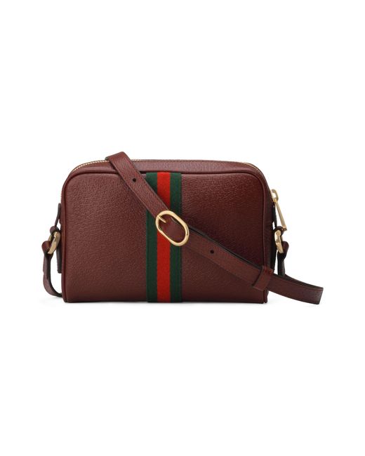 Gucci Mini Ophidia Mini Leather Crossbody Bag - Burgundy in Red - Lyst
