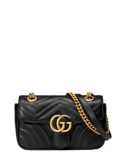Gucci Leather GG Marmont 2.0 Mini Matelasse Shoulder Bag in Nero (Black ...