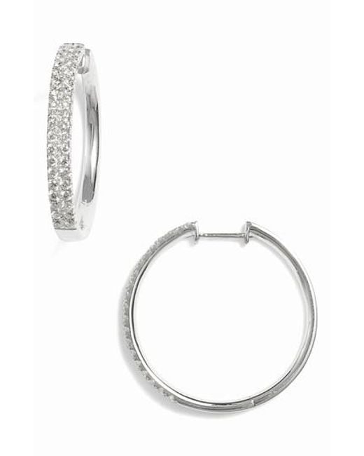 Lyst Bony Levy Kiera Medium Diamond Hoop Earrings Nordstrom Bony Levy Metallic Kiera Medium Diamond Hoop Earrings Nordstrom Exclusive Lyst
