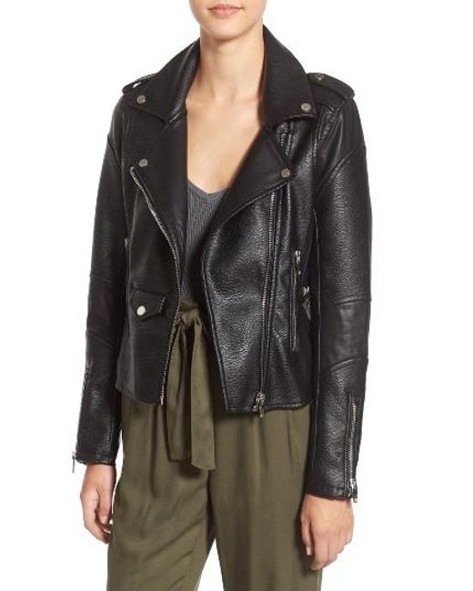 Blank nyc 'easy Rider' Faux Leather Moto Jacket in Black | Lyst