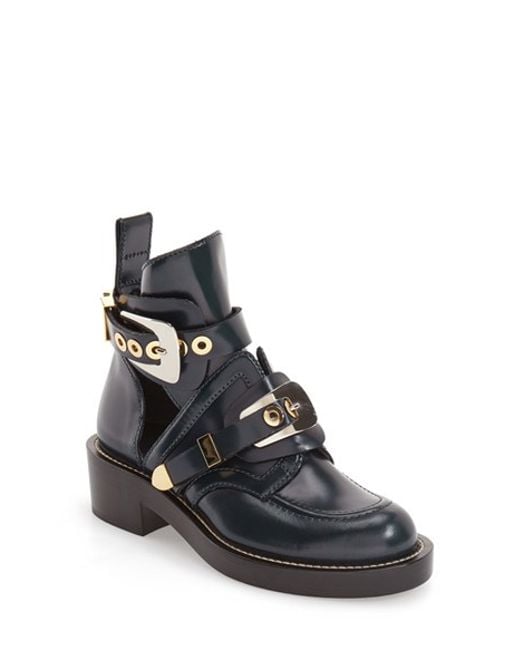 Balenciaga Cutout Buckle Boot in Black | Lyst