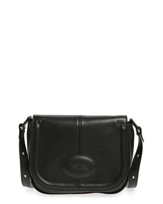 Longchamp &#39;small Mystery&#39; Leather Crossbody Bag in Black | Lyst