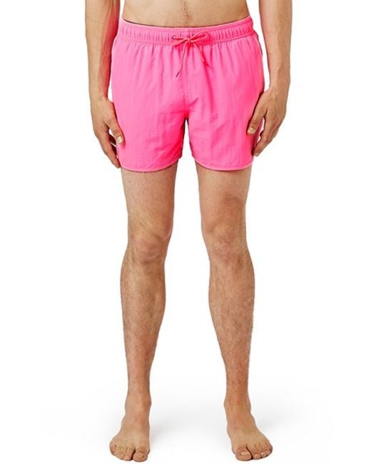 Topman Scalloped Swim Trunks in Pink for Men (Neon Pink) | Lyst