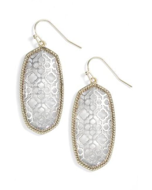 Kendra Scott Elle Openwork Drop Earrings In Metallic Lyst Kendra Scott Metallic Elle Openwork Drop Earrings Lyst