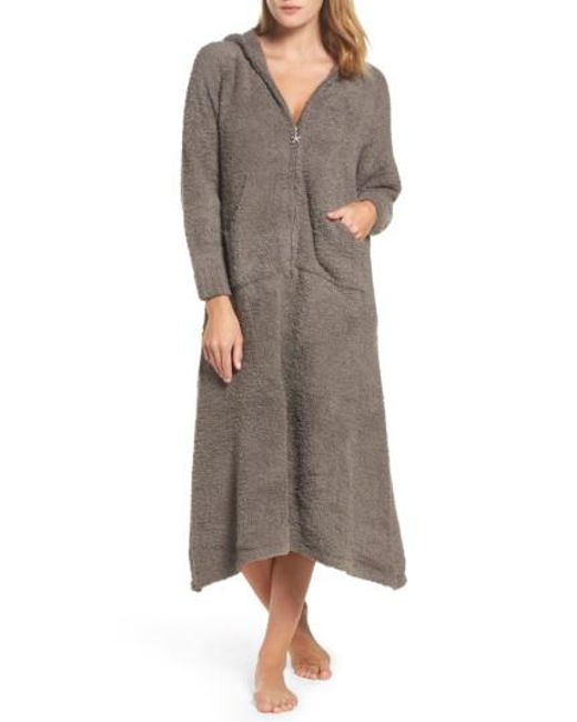 Barefoot dreams Barefoot Dreams Cozychic Hooded Zip Robe in Gray | Lyst