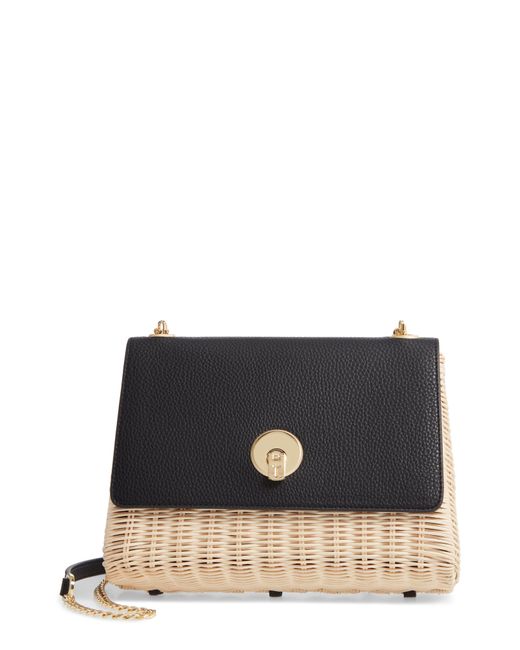 Ted Baker Elava Wicker & Leather Crossbody Bag in Black - Lyst