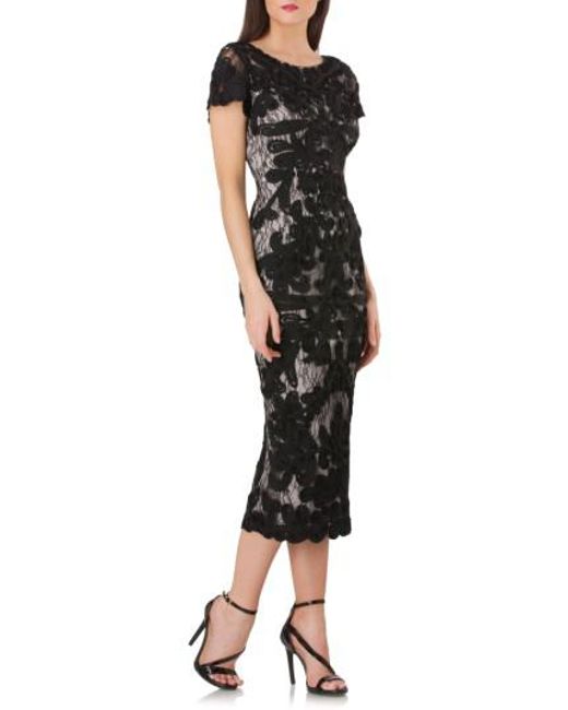 Lyst Js Collections Soutache Lace Midi Dress In Black 7761