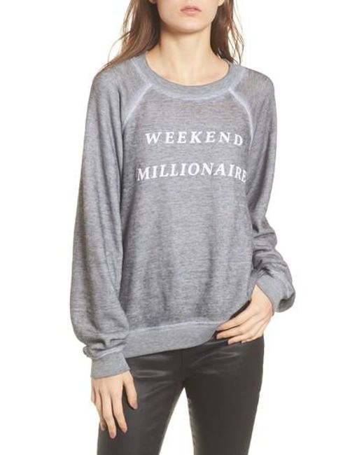 Wildfox | Gray Weekend Millionaire Sweatshirt | Lyst