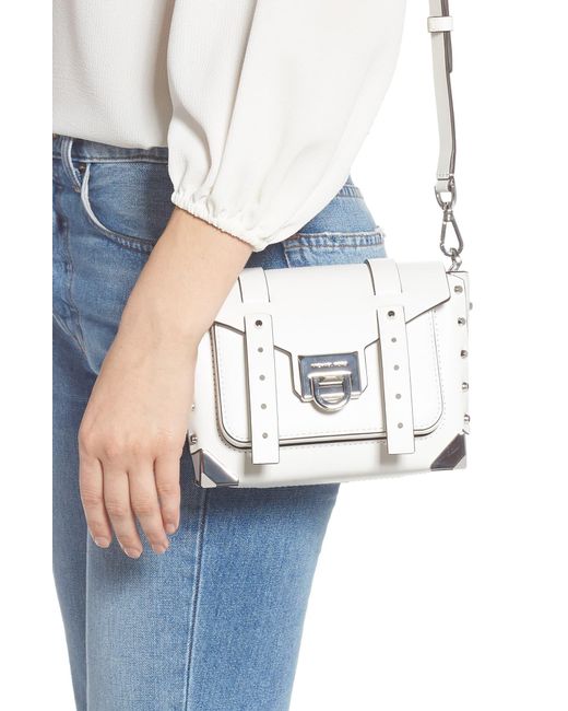 Michael Kors Manhattan Small Messenger Bag in White Save 26 Lyst